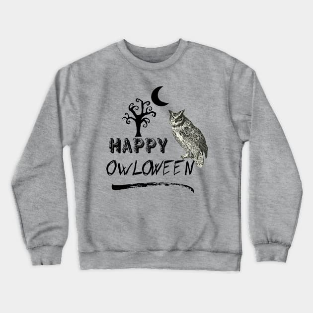 Halloween Owl Crewneck Sweatshirt by Biophilia